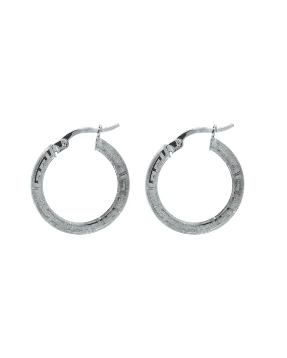 9CT W/G GRK DSG HOOPS 1mm/15mm